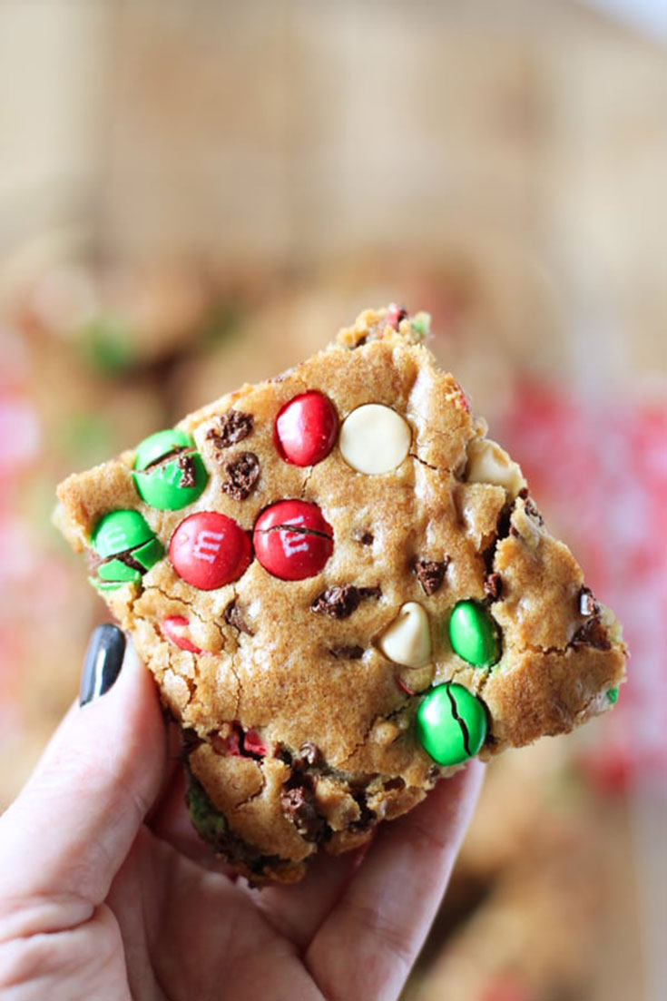 M&M Christmas Cookie Bar. Thanks for sharing!s