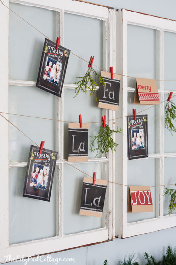 Christmas Card display DIY. Cute idea!