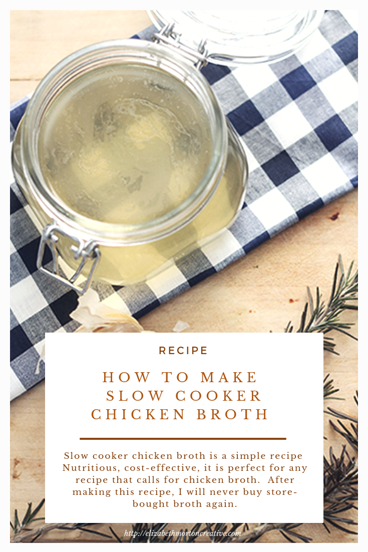 Slow cooker chicken broth is easy and cost effective. Perfect for soups and recipes calling for broth. Thanks for sharing!