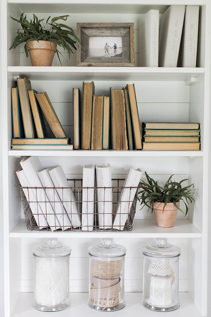 Simple Farmhouse organization tips and storage solutions. Check out the post! Photo by Love Grows Wild