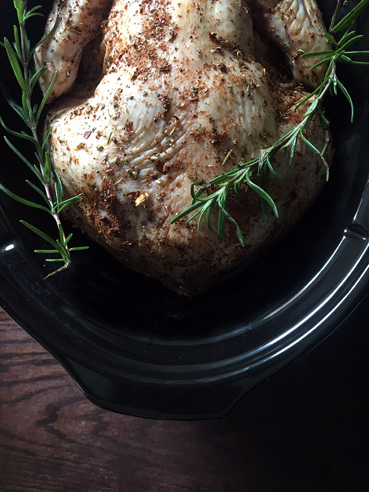 Here is an easy weeknight dinner. A whole chicken cooked in the slow cooker. Thanks for sharing!