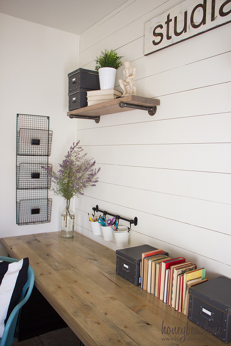 Simple Farmhouse organization tips and storage solutions. Photo by Honeybearlane.