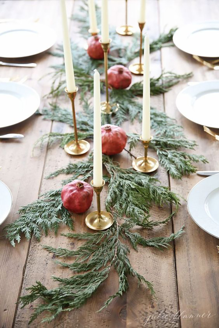 Beautiful simple Scandinavian inspired Christmas table setting.