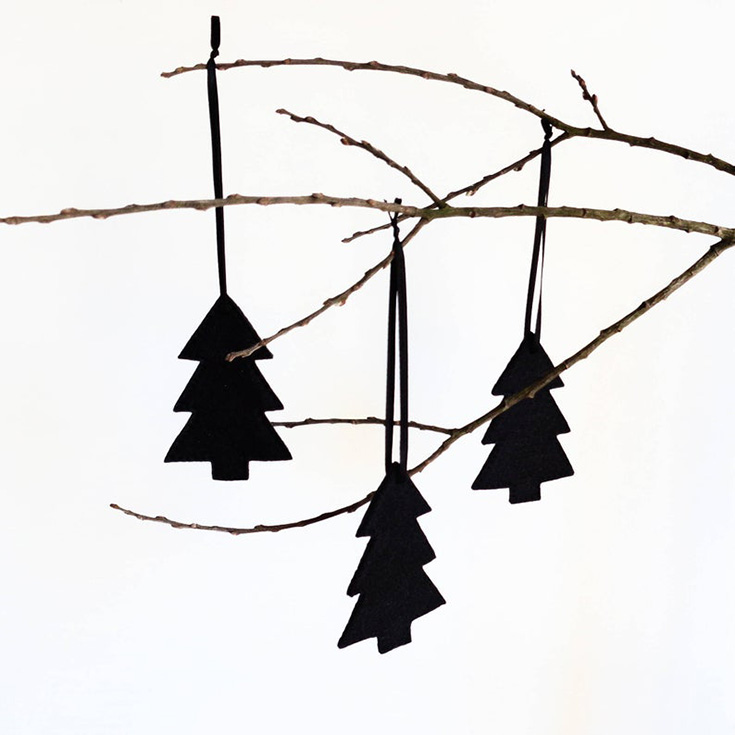 Geometric Scandinavian Christmas decorations for the tree