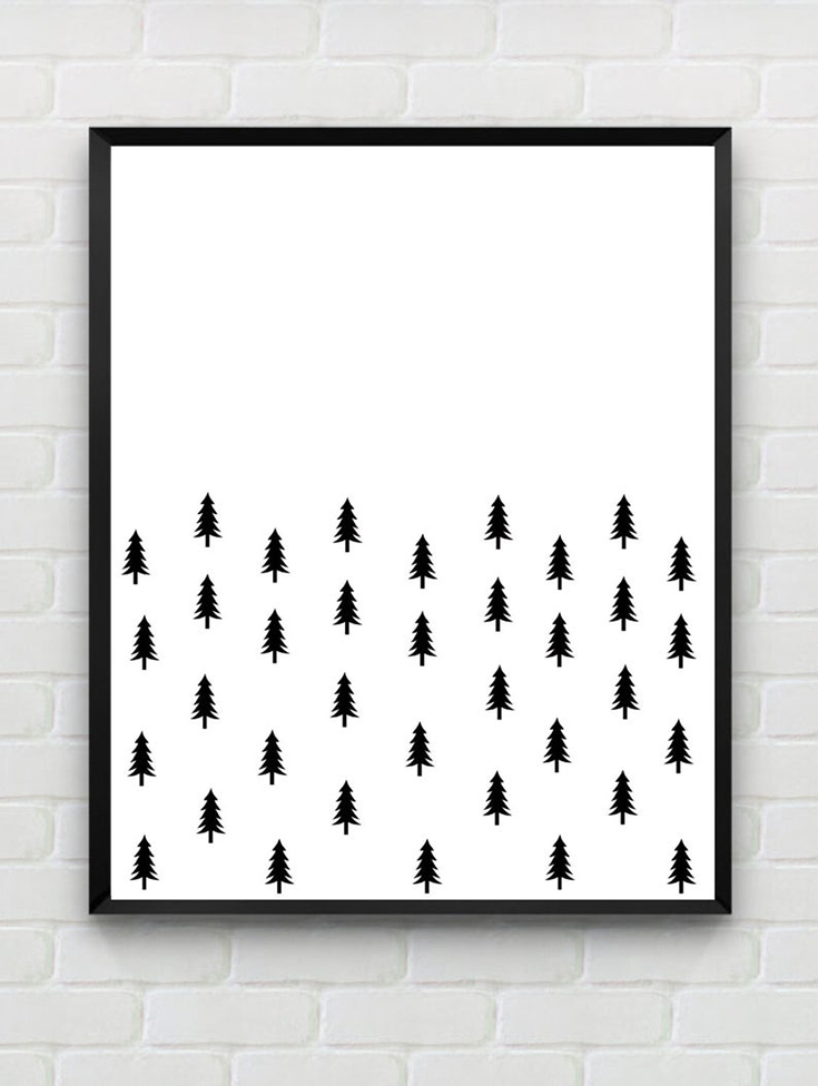 Scandinavian Geometric Christmas print