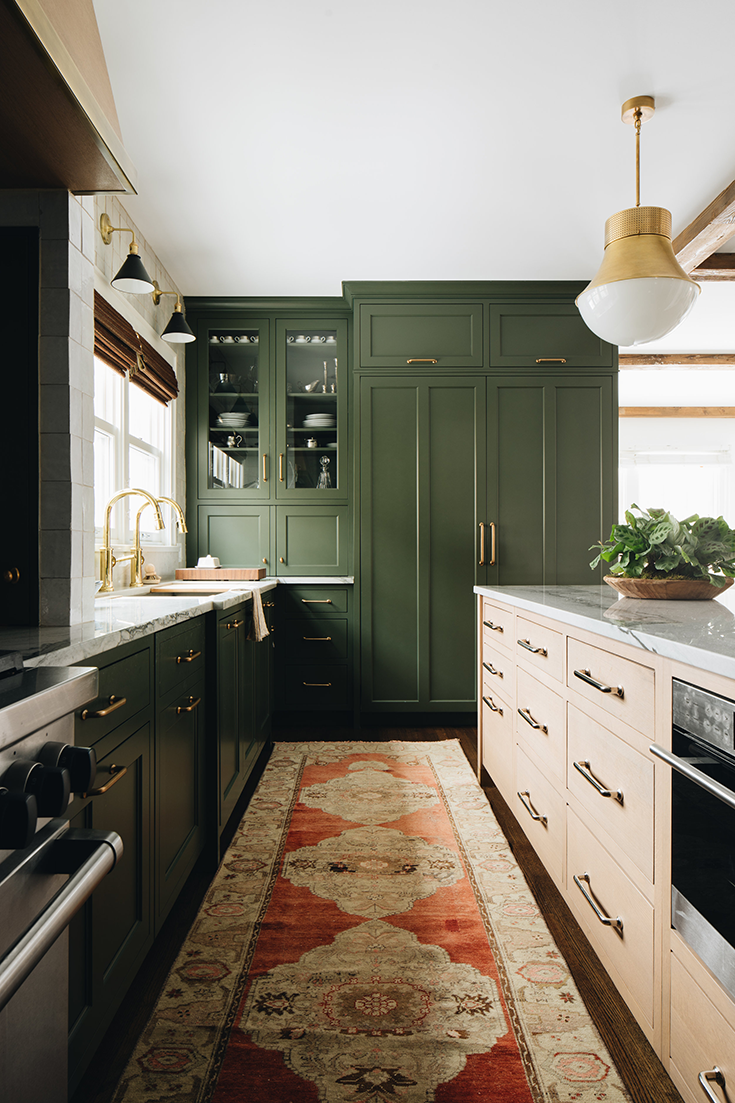 Gorgeous Deep Green Kitchen by Jean Stoffer Design!