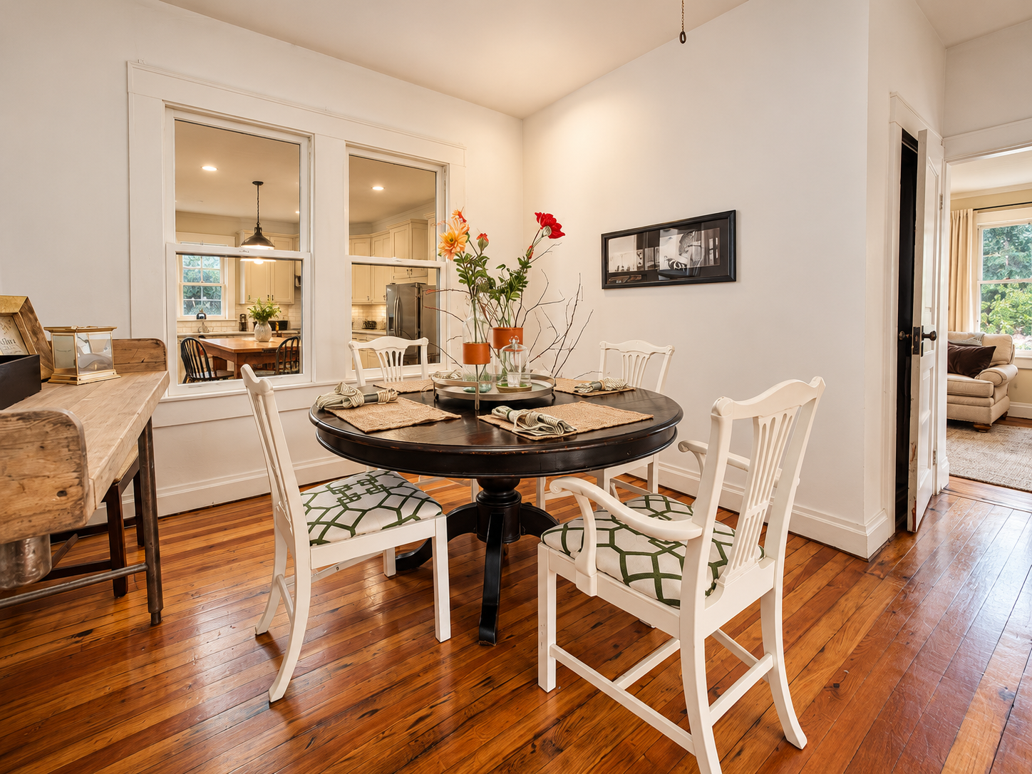 Downtown Bungalow dining room after the renovation, 2018