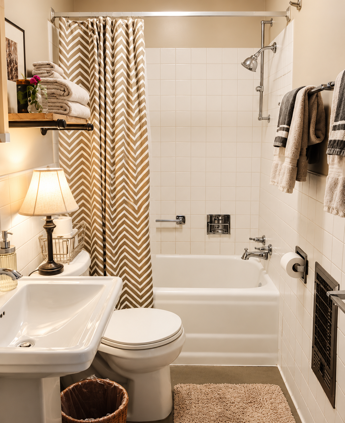 Downtown Bungalow guest bathroom after the renovation, 2018