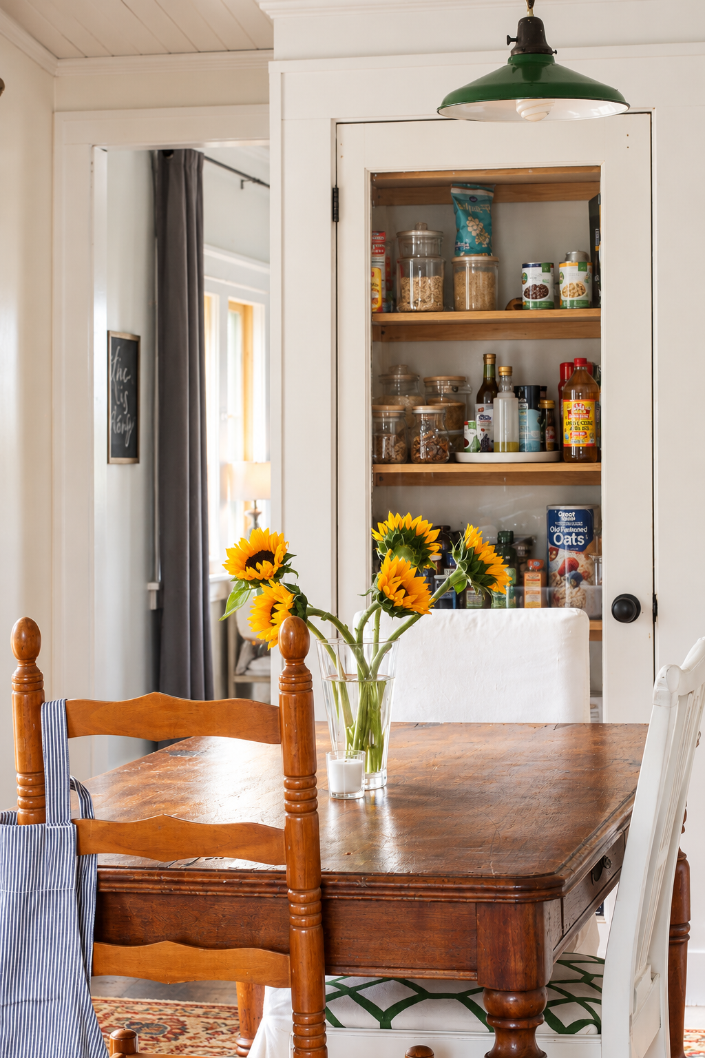 Downtown Bungalow kitchen table and pantry, 2018