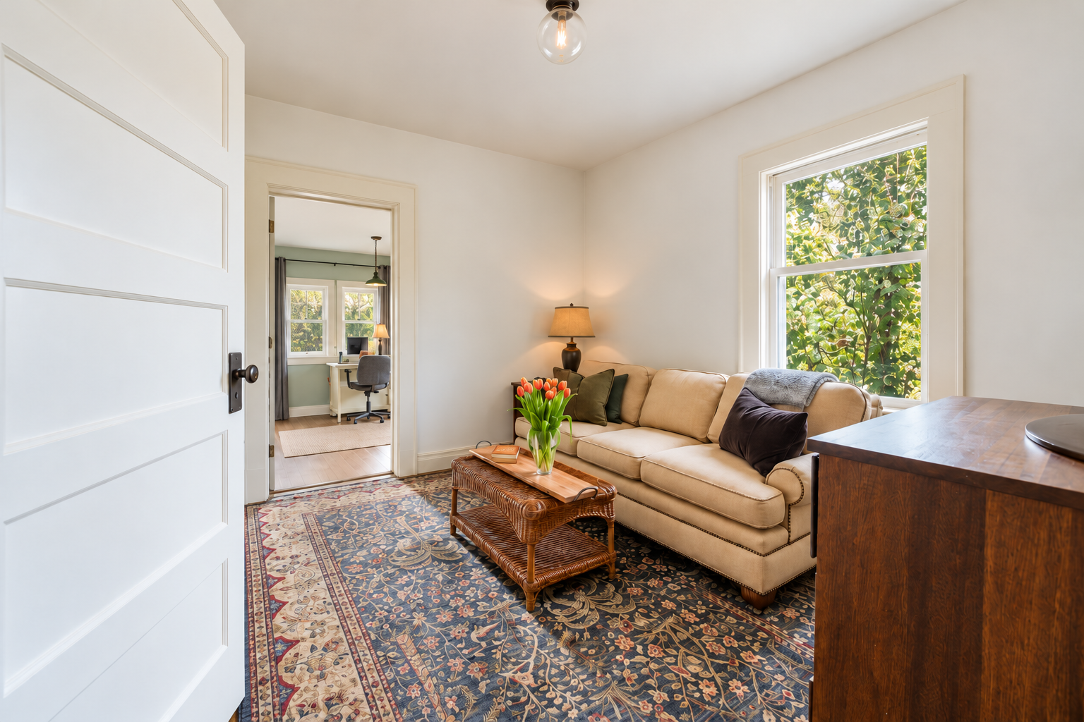 Downtown Bungalow TV room after the renovation